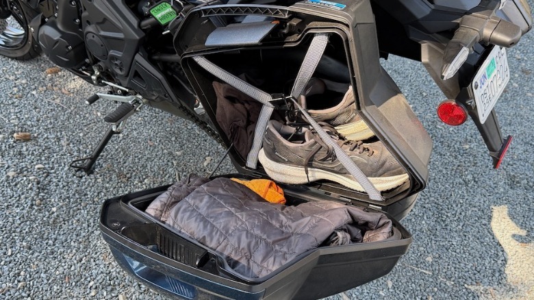 2026 Kawasaki Versys 650 with a packed side case