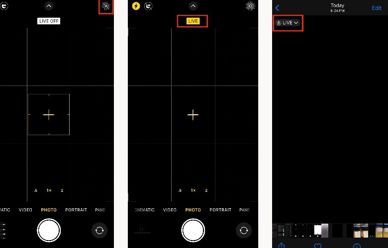 Display of iPhone Camera