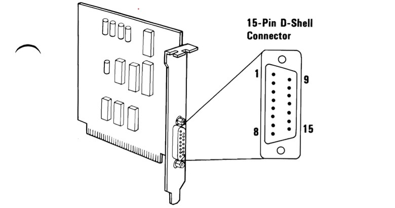 Schematic of an IBM 15-pin game adapter