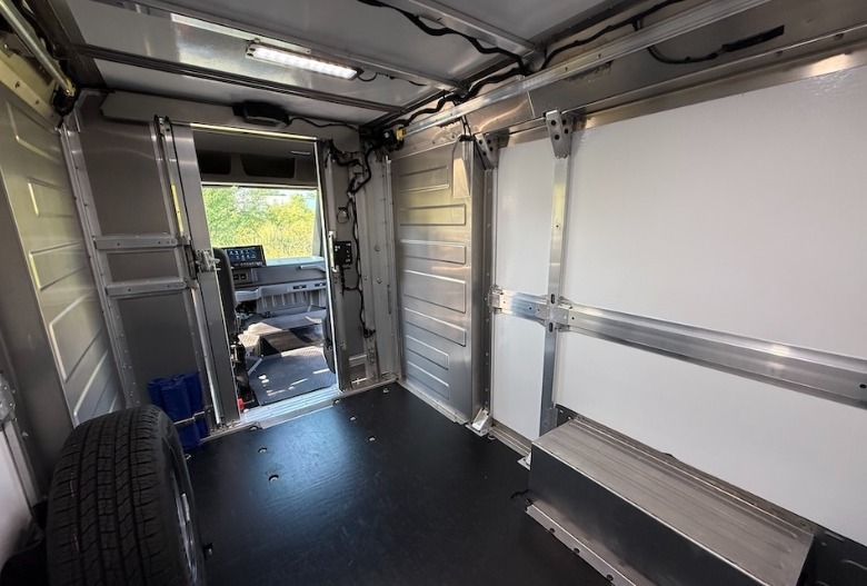 BrightDrop 400 cargo area facing front of van
