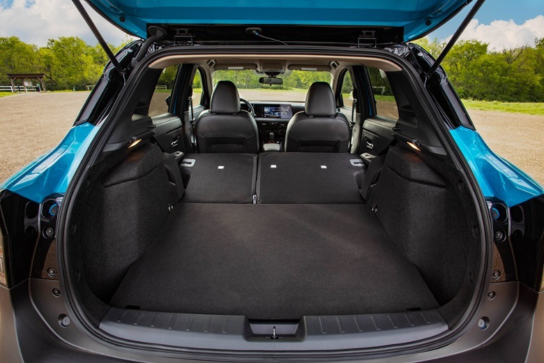 2025 Nissan Kicks cargo area with rear bench down