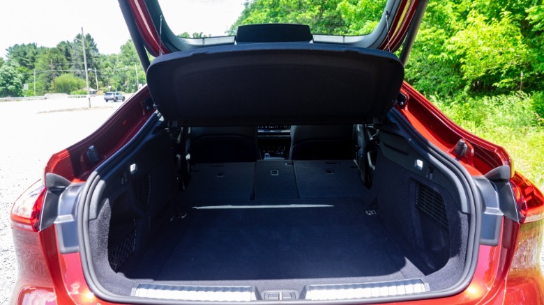 2026 Audi S5 cargo area with rear seats folded down