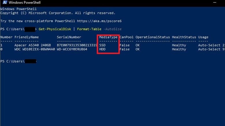 Powershell physical disk