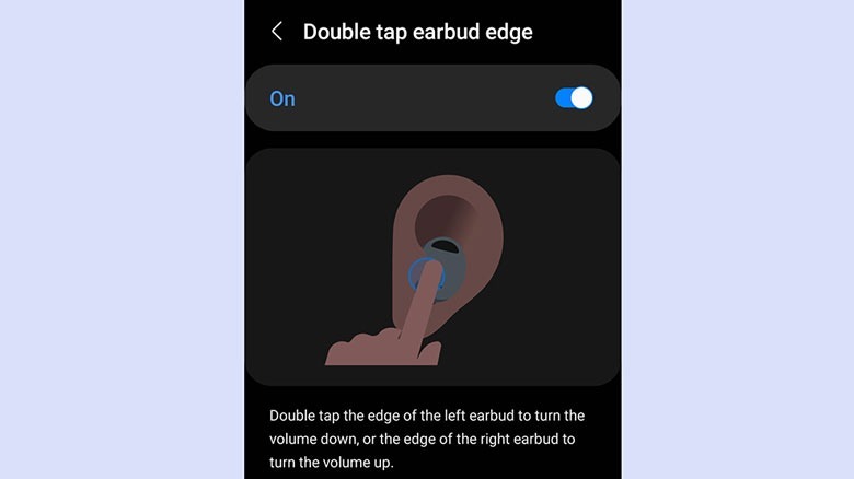 Double tap earbud edge settings