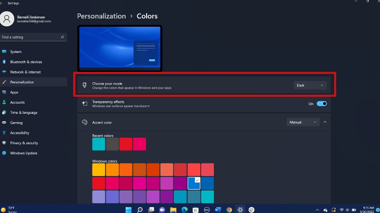 Windows 11 settings