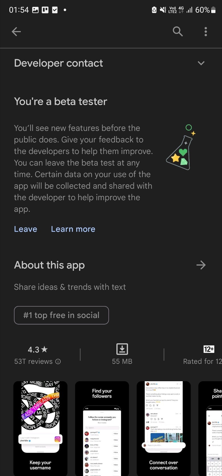 Successful beta testing for Threads