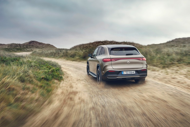 2023 Mercedes-Benz EQE SUV driving rear
