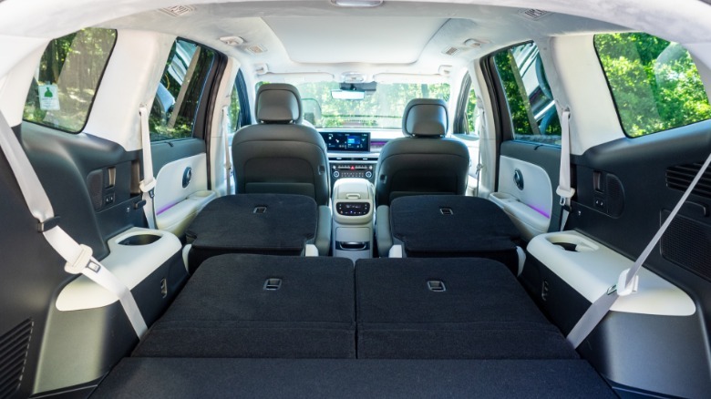 2026 Hyundai Ioniq 9 cargo area with second and third rows down