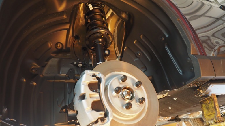 2027 Honda Passport TrailSport left front suspension and brake