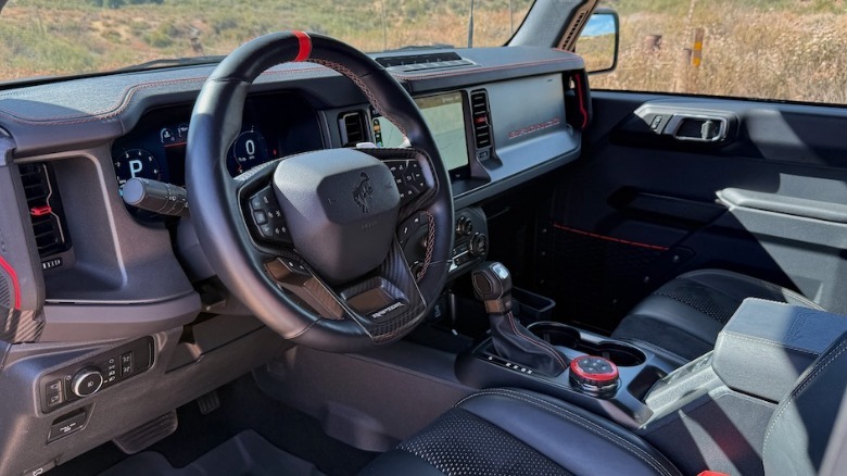 Ford Bronco Raptor steering wheel and dashboard