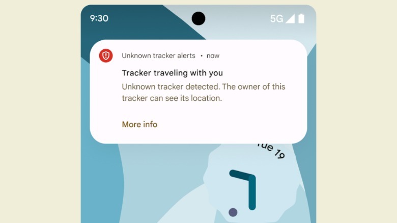 Unknown tracker alert on Android phones