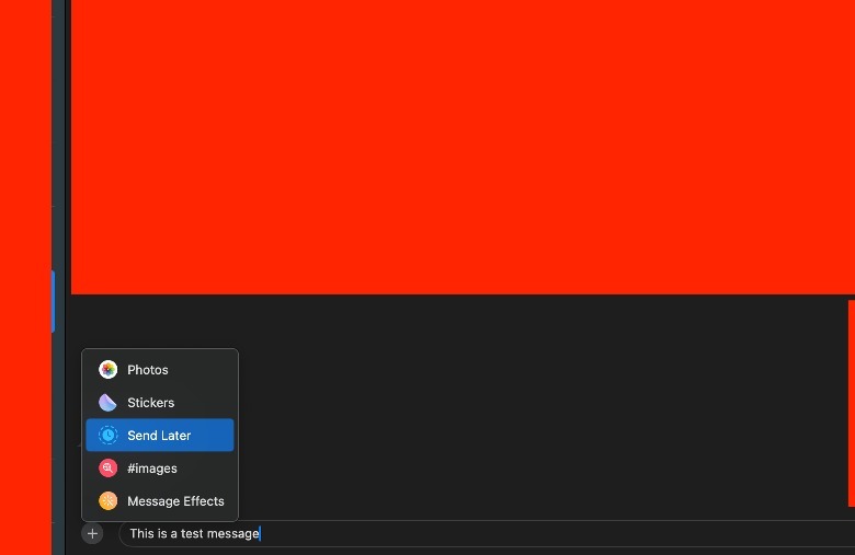 Enviar más tarde en Mensajes para Mac.