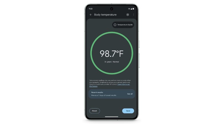 Pixel 8 Pro temperature sensing