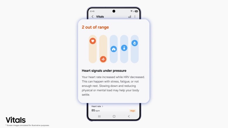 The new Vitals feature on Samsung Health