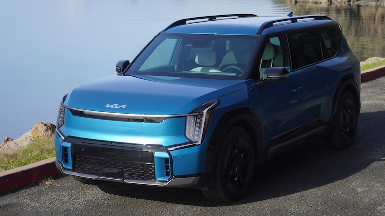 EV9 front three-quarters