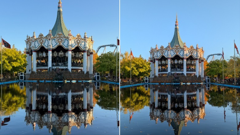 two photo samples showing a carousel