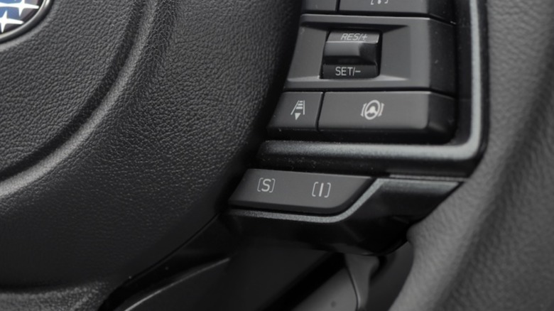 Drive mode buttons on steering wheel