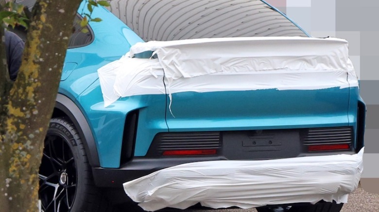 Rear of Porsche Cayenne Turbo GT Coupe Electric