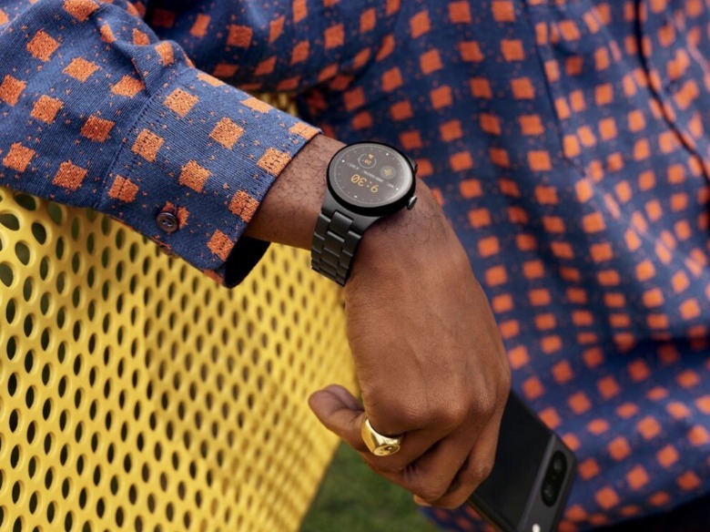 Person wearing Google Pixel Watch 2