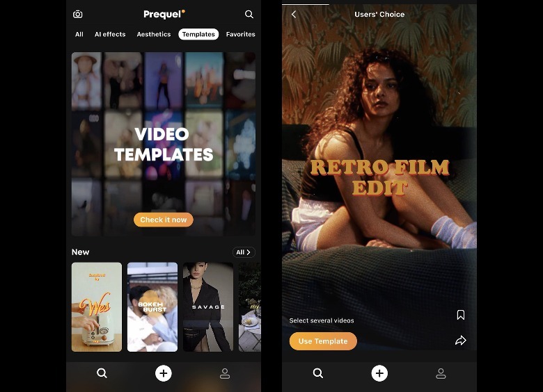 Prequel app video templates
