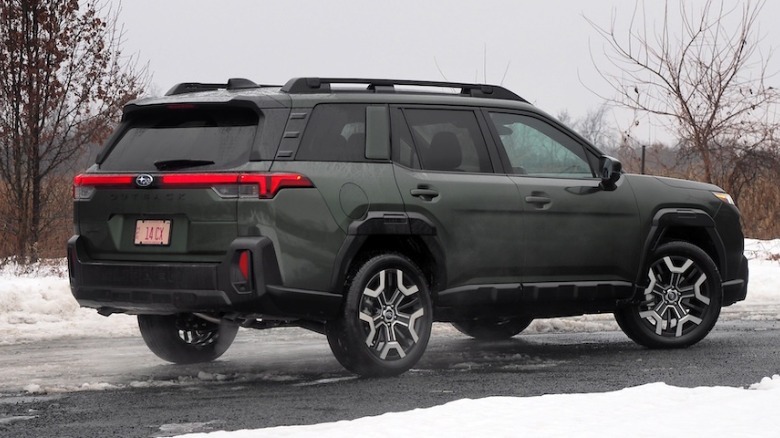 2026 Outback rear 3/4 view in snowy landscape