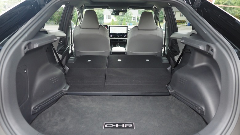 2026 Toyota C-HR XSE cargo area with second-row split-bench folded down