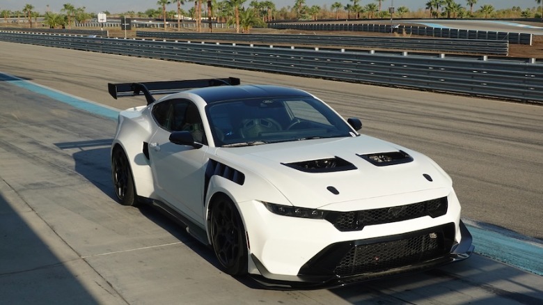 Mustang GTD parked in pit lane
