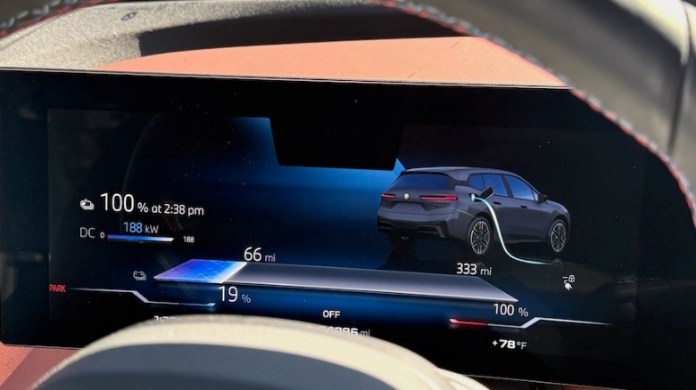 2026 BMW iX M70 charging display
