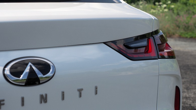 Infiniti badge and taillamp