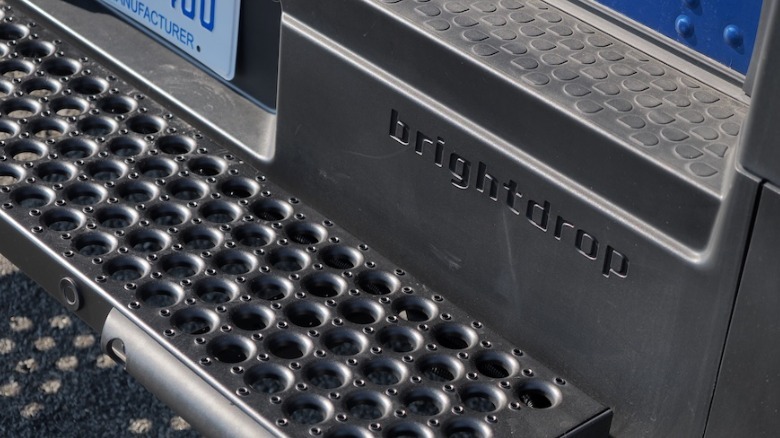 BrightDrop logo on rear of van