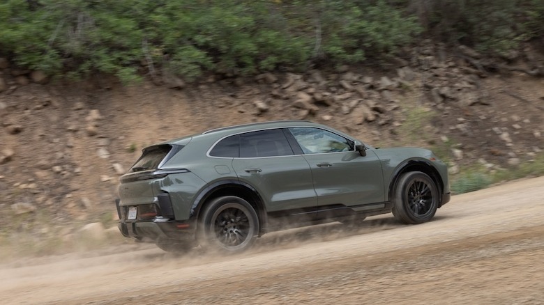 Cayenne Electric Turbo on dirt road