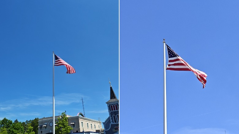 Duas fotos de bandeiras