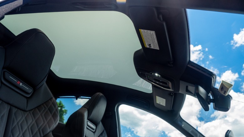 2026 Audi S5 electrochromic panoramic sunroof in opaque mode