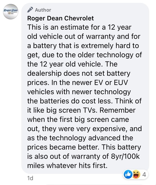 This Chevy Volt Battery Replacement Cost Is Proving Controversial