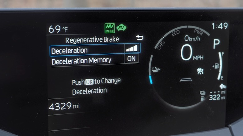 Regenerative brake settings