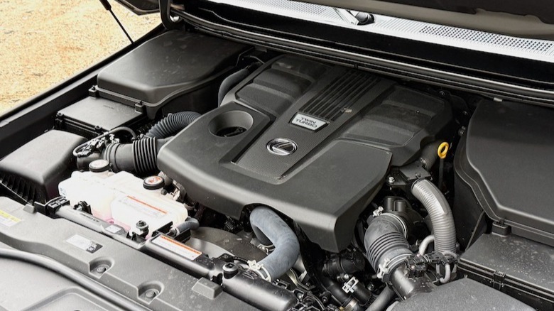 Lexus GX twin-turbo V6 in the engine bay