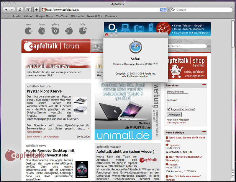 Snow Leopard and Safari 4 screenshots surface