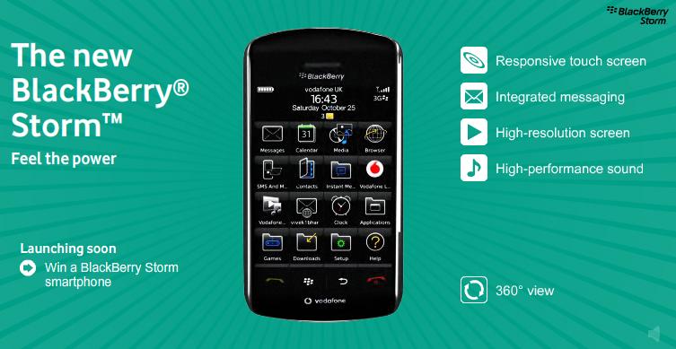 Vodafone BlackBerry Storm 9500 announced