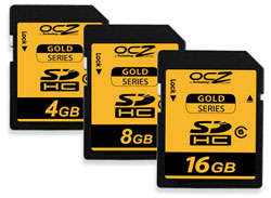 OCZ launches 150x Gold Series SDHC storage cards