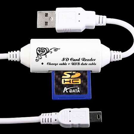 Brando 2-in-1 SD card reader USB cable