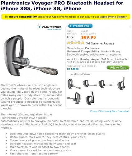 plantronics voyager pairing with iphone
