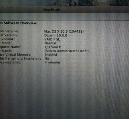 Sony VAIO X gets OS X Snow Leopard