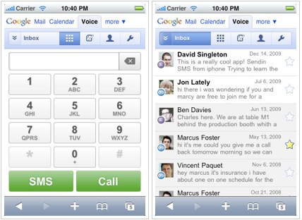 Google Voice webapp bypasses iPhone and webOS app stores