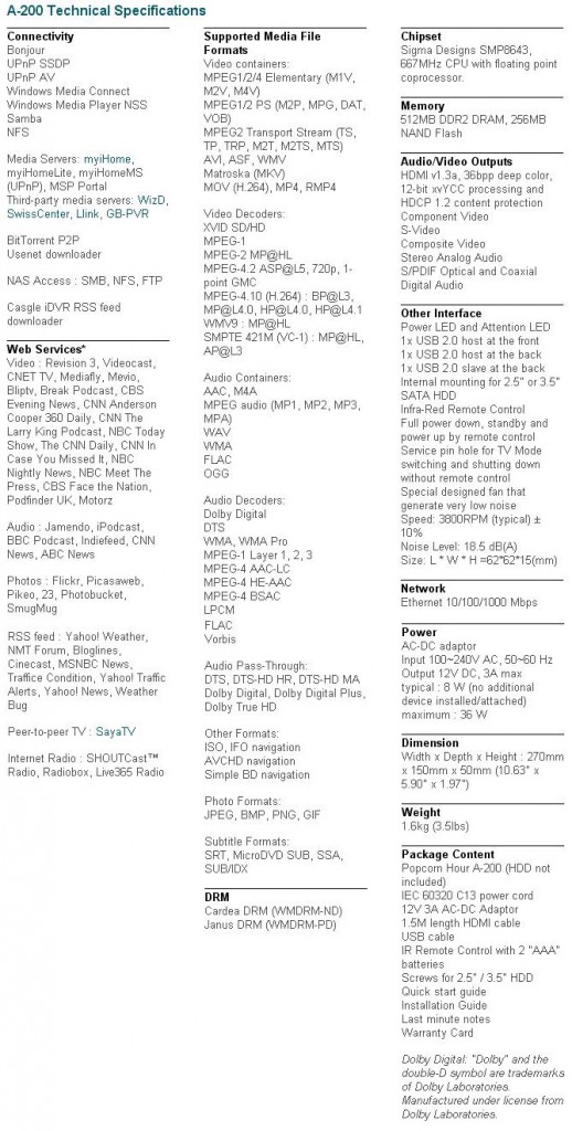 Popcorn Hour A200 networked media tank 179 from Jan 18th SlashGear