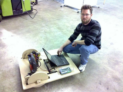 Boxbot gets power from windshield wiper motors and jump-start battery