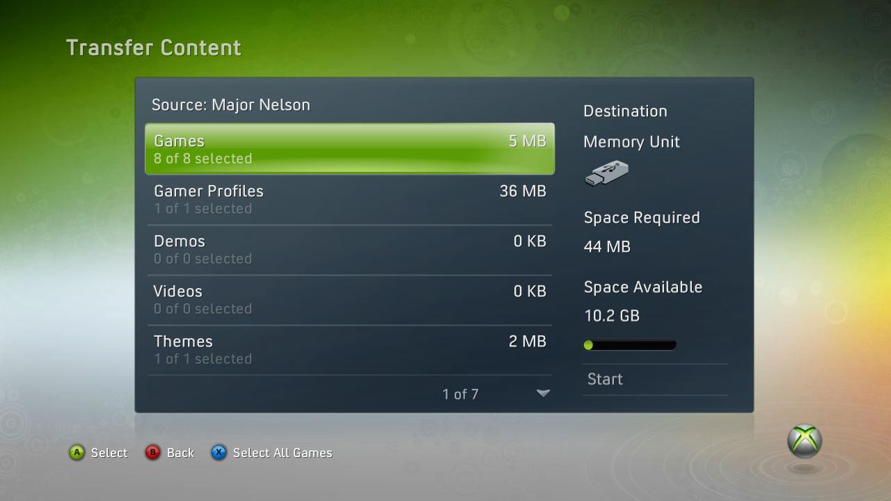how to create a new storage device on xbox 360