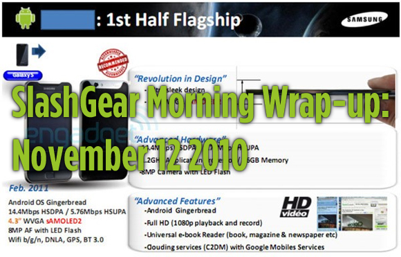 SlashGear Morning Wrap-up: November 12 2010