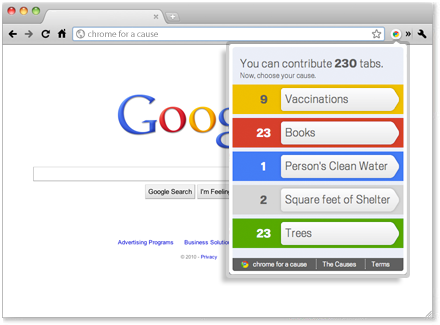 Chrome for a Cause Donates to Charities for Each Opened Tab