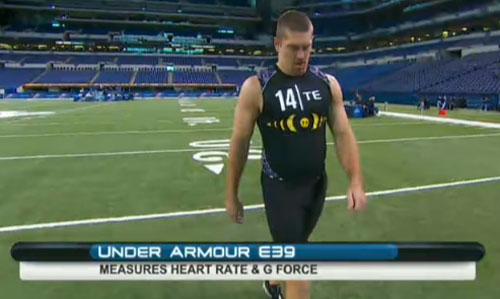 NFL Scouting combine uses Under Armor shirts with sensors