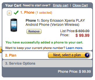 Sony Ericsson XPERIA Play Only $99 On Amazon